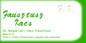 fausztusz kacs business card